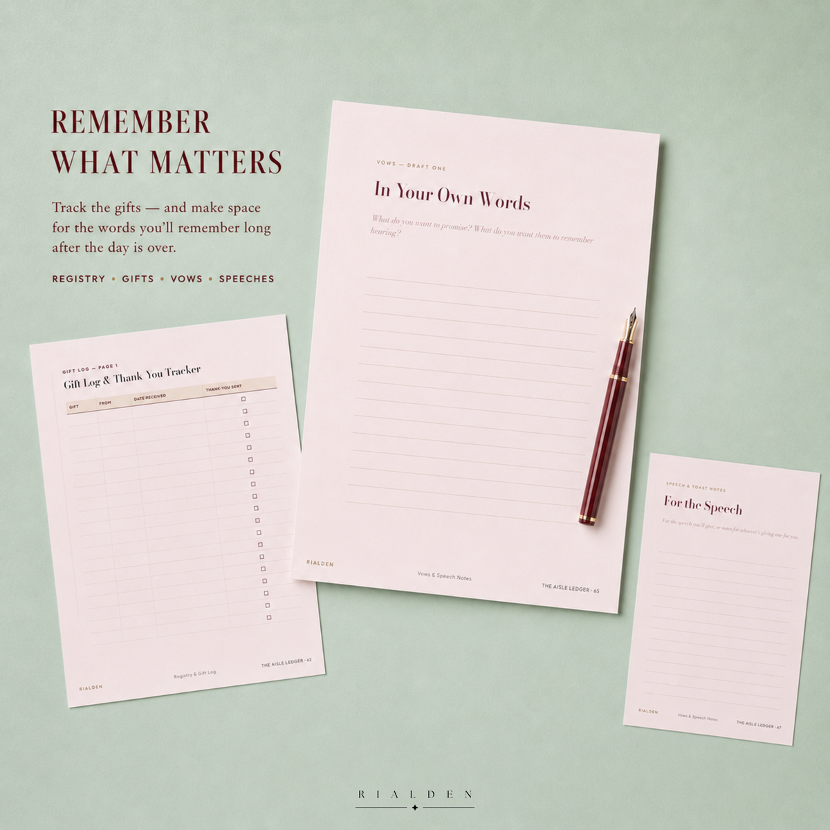 The Aisle Ledger — Wedding Planner | Printable + Fillable PDF