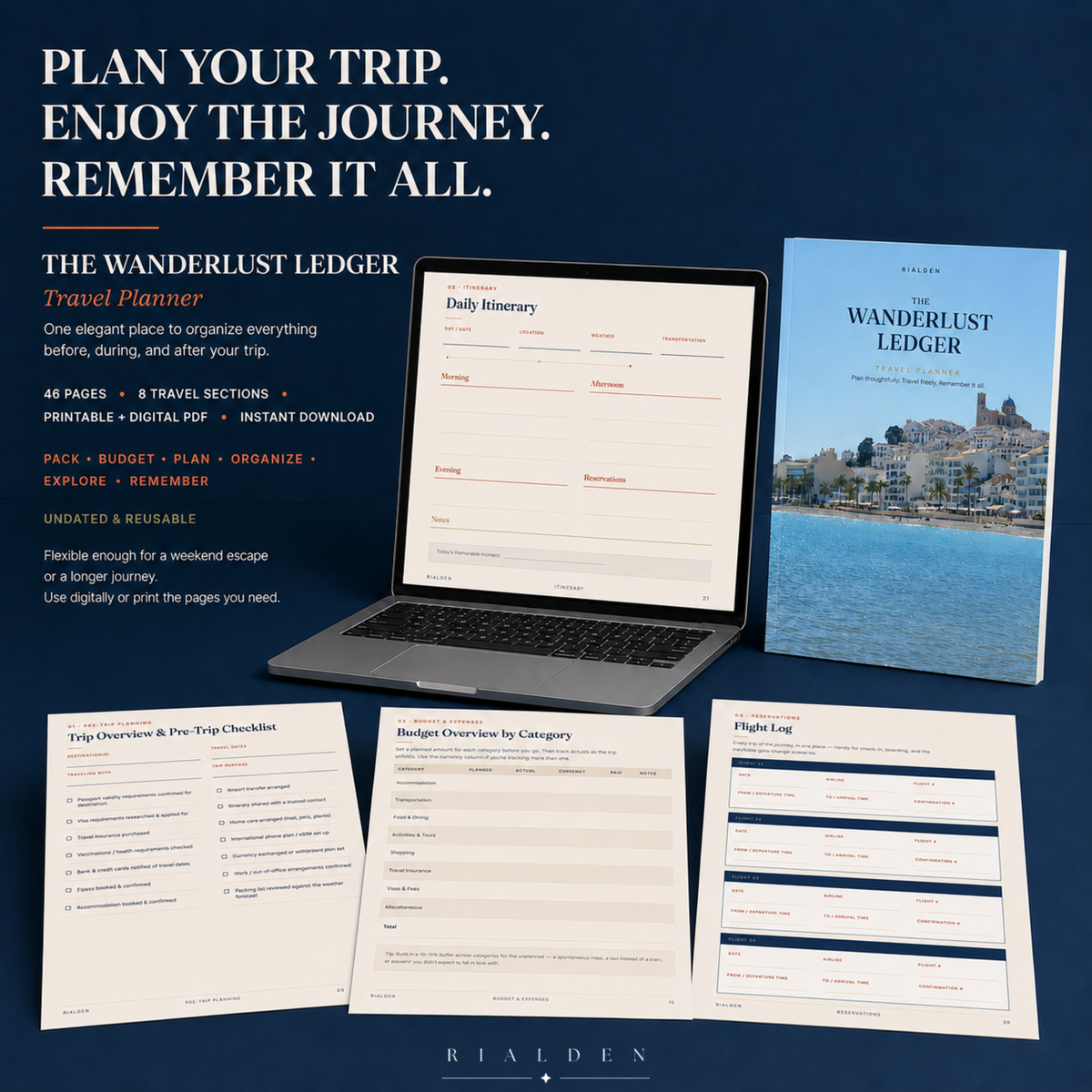 The Wanderlust Ledger — Undated Travel Planner