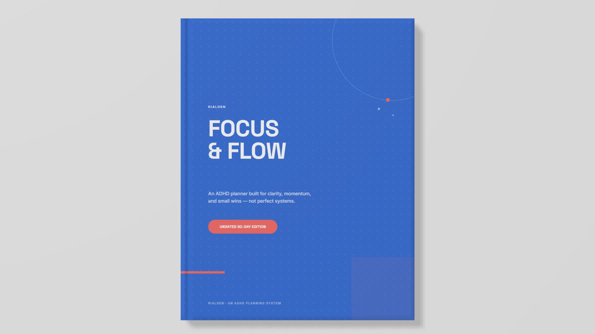 Focus & Flow ADHD Planner — Undated 90-Day Printable + Fillable PDF